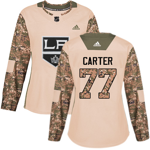 Adidas Kings #77 Jeff Carter Camo Authentic Veterans Day Women's Stitched NHL Jersey